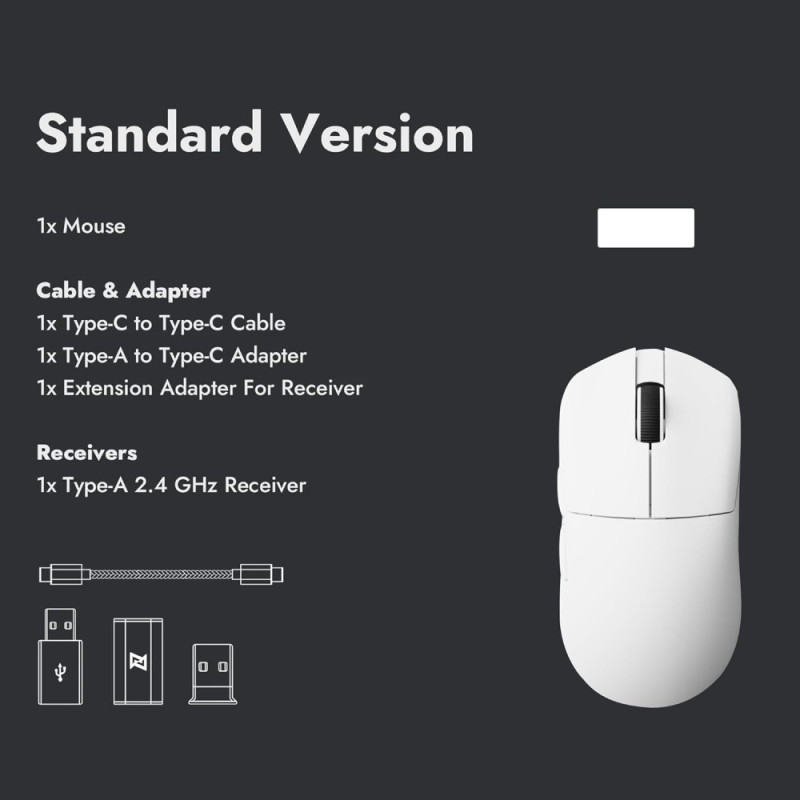 Lemokey Mouse G1 USB-A/USB-C/WL/BT, 8K, white (G1-A2)