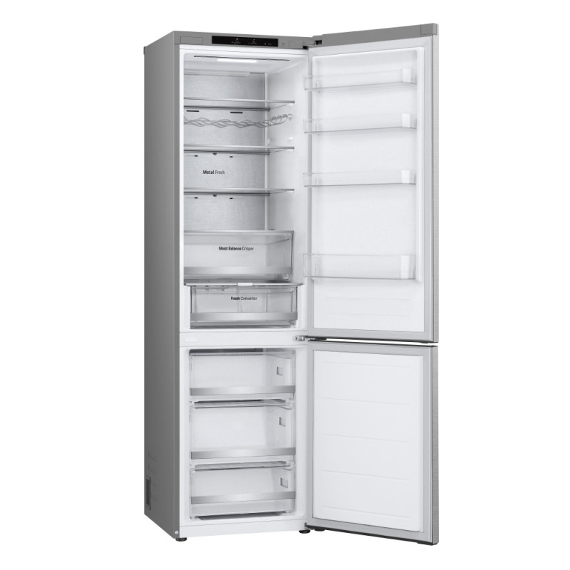 LG Refrigerator with bottom freezer, ref-277l, freez.-107l, 2doors, A++, inv., fresh zone, silver (GW-B509FA7W)