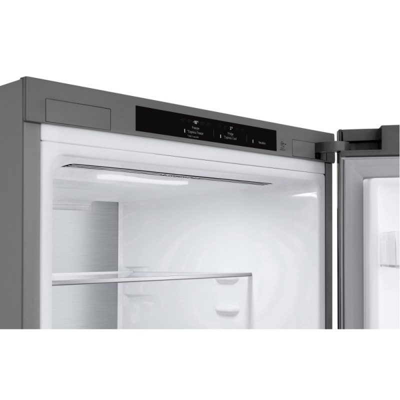 LG Refrigerator with bottom freezer, ref-277l, freez.-107l, 2doors, A++, inv., fresh zone, silver (GW-B509FA7W)