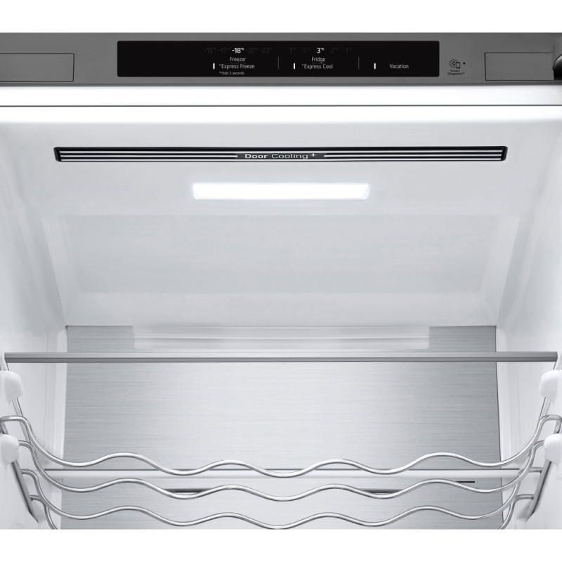 LG Refrigerator with bottom freezer, ref-277l, freez.-107l, 2doors, A++, inv., fresh zone, silver (GW-B509FA7W)