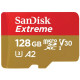 SanDisk Карта памяти 128GB microSDXC C10 UHS-I U3 R190/W90MB/s Extreme V30 (SDSQXAA-128G-GN6MN)