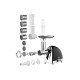 ARDESTO Meat grinder, 1800W, prod.-2kg/min, 3 cutting plates+for sausag.plates, 4 vegetable slicer, plastik, black-silver (MGL-2250R)