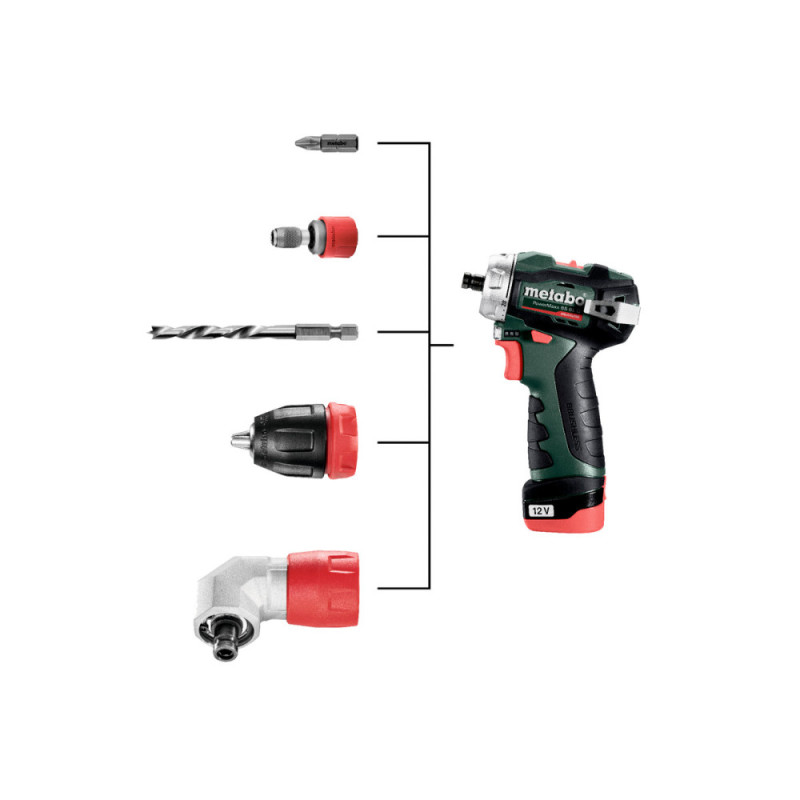 Metabo Cordless Drill Crwdriver POWERMAXX BS BL Q, 2*12V, 2Ah, case, 0.7kg (601749500)