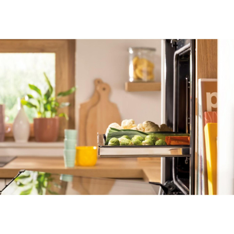 Gorenje Духова шафа електрична, 77л, A+, пара, дисплей, піроліз, чорний (BPS6737E07B)