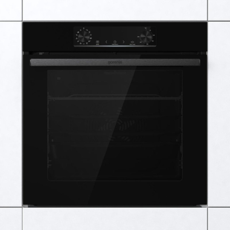 Gorenje Духова шафа електрична, 77л, A+, пара, дисплей, піроліз, чорний (BPS6737E07B)