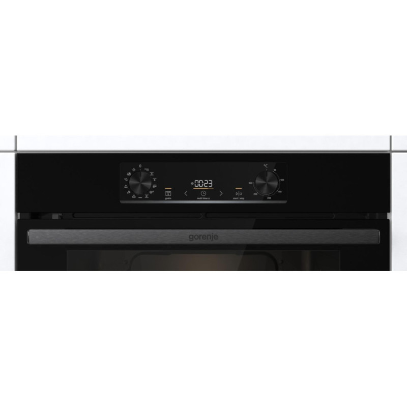 Gorenje Духова шафа електрична, 77л, A+, пара, дисплей, піроліз, чорний (BPS6737E07B)
