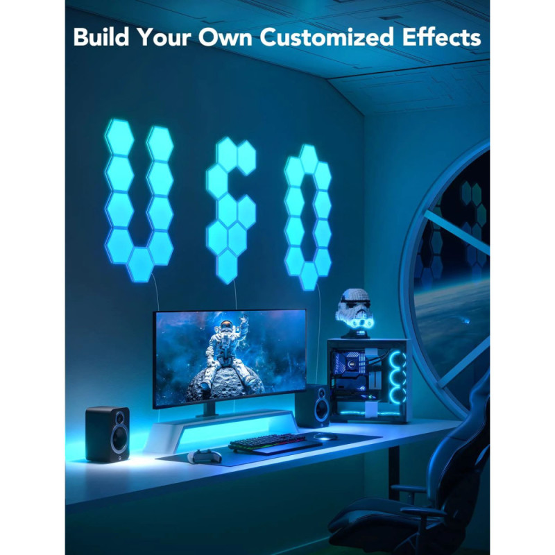 Govee Набор настенных светильников H6061 Glide Hexa Light Panels 10шт RGB Белый (B6061301)
