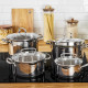 Tefal DUETTO+ Cookware Set, 6 Items, Stainless Steel, Glass (G719S655)