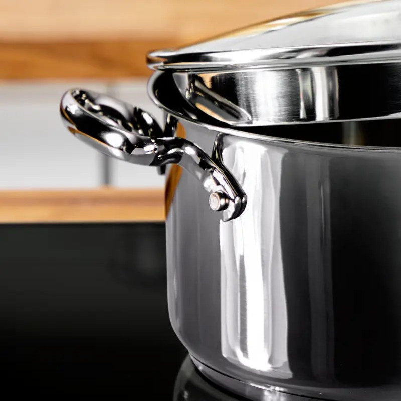 Tefal DUETTO+ Cookware Set, 6 Items, Stainless Steel, Glass (G719S655)