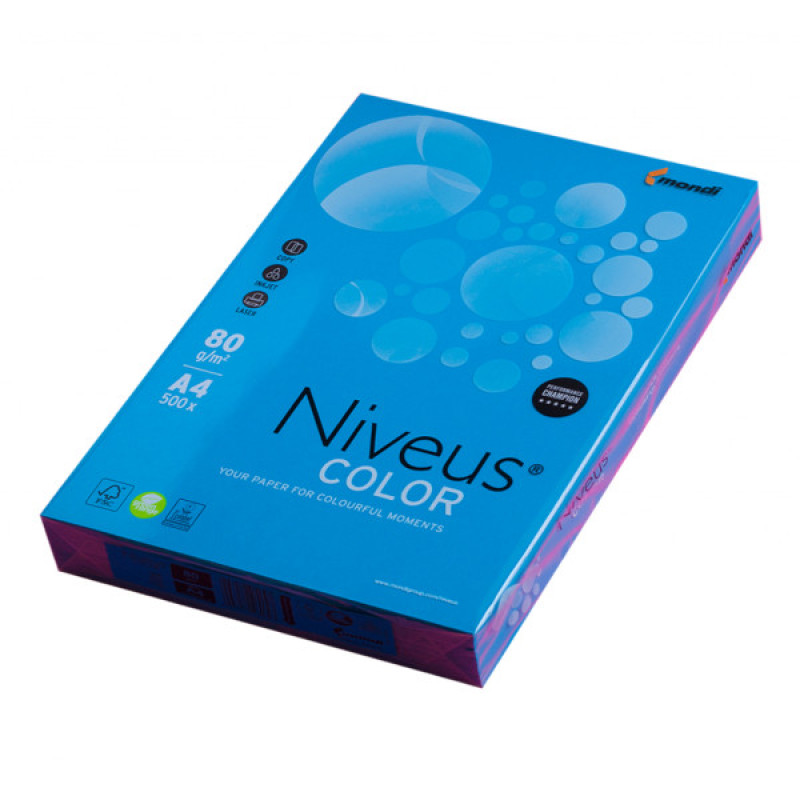 Бумага Niveus COLOR intensive DarkBlue A4, 80g, 500sh Mondi (A4.80.NVI.DB49.500)