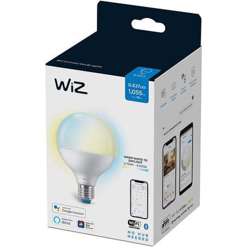 WiZ Лампа розумна E27, 11W, 75W, 1055Lm, G95, 2700-6500K, Wi-Fi