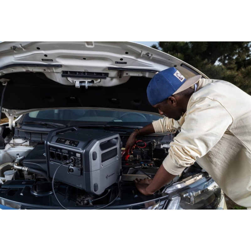 Segway Комплект Портативна електростанція CUBE 1000, 2584 Вт заг (R-Drive 4400 Вт), 1024 Вт/год, IPX3, BT, розширення ємності, швидка зарядка + портативна сонячна панель 2x100 Вт (AA.13.04.02.0004-ST2X100)