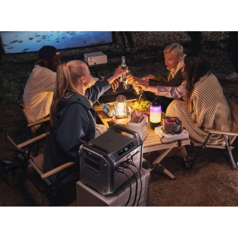 Segway Комплект Портативна електростанція CUBE 1000, 2584 Вт заг (R-Drive 4400 Вт), 1024 Вт/год, IPX3, BT, розширення ємності, швидка зарядка + портативна сонячна панель 2x100 Вт (AA.13.04.02.0004-ST2X100)