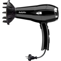 BaByliss Фен, 2000Вт, 3 режими, іоніз-я, хол. обдув, змотка шнура, чорний (D374DE)