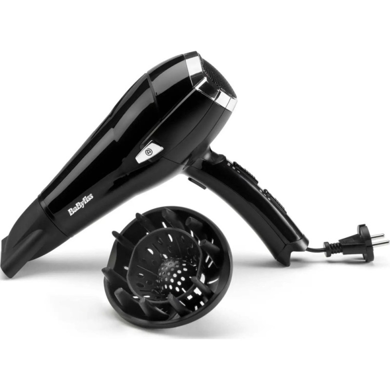 BaByliss Hair dryer, 2000W, 3 modes, ionization, cold blowing, black (D374DE)