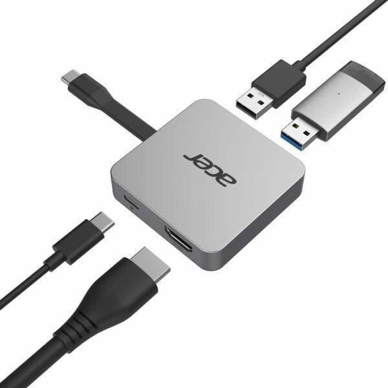 Acer Hub USB-С > 2xUSB-A3.2/USB-C/ HDMI, 0.15м, grey (HP.DSCAB.014)