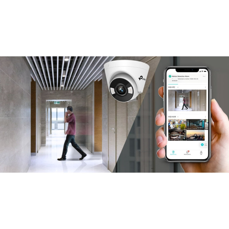 TP-Link IP Camera VIGI C440-4, PoE, 4MP, 4 mm, H265+, IP66, Turret, color night vision, indoor (VIGI-C440-4)
