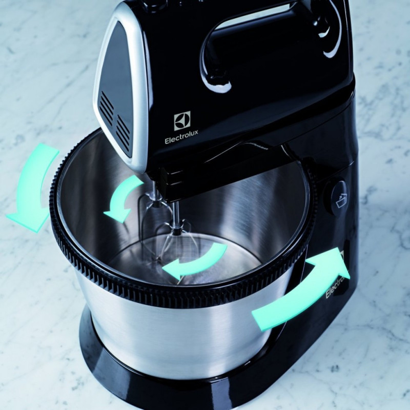 Electrolux stationary mixer 450W, nozzles-4, bowl-iron, 3.5 L, black
