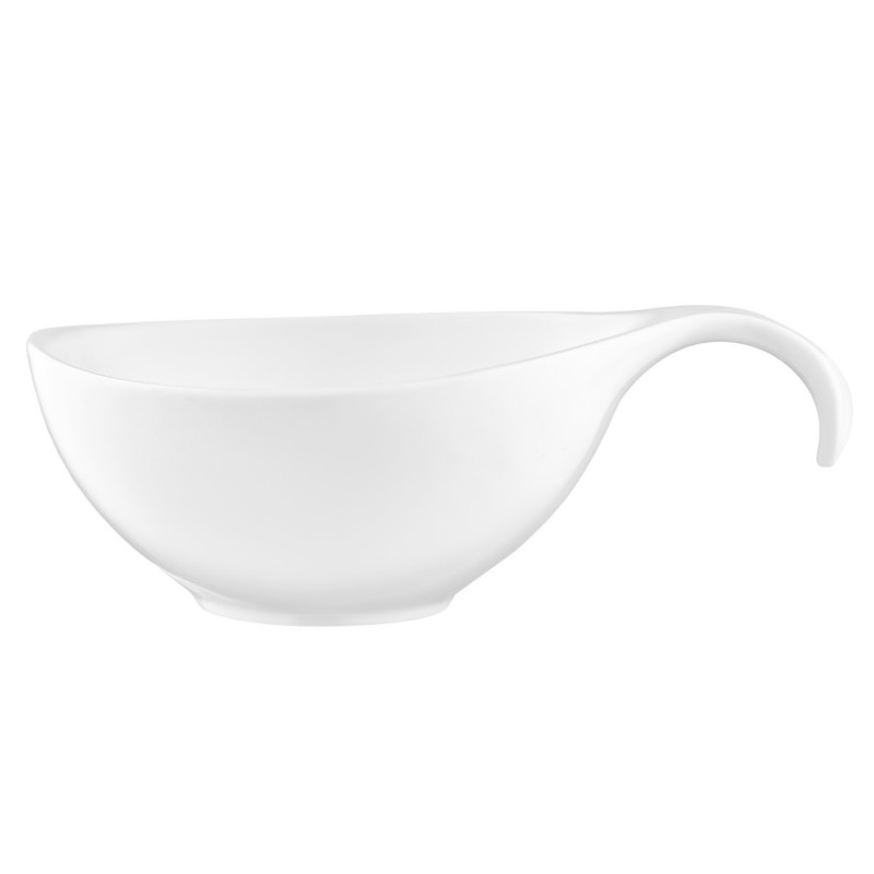 ARDESTO Salad bowl with handle, 360ml, porcelain, white (AR3745)