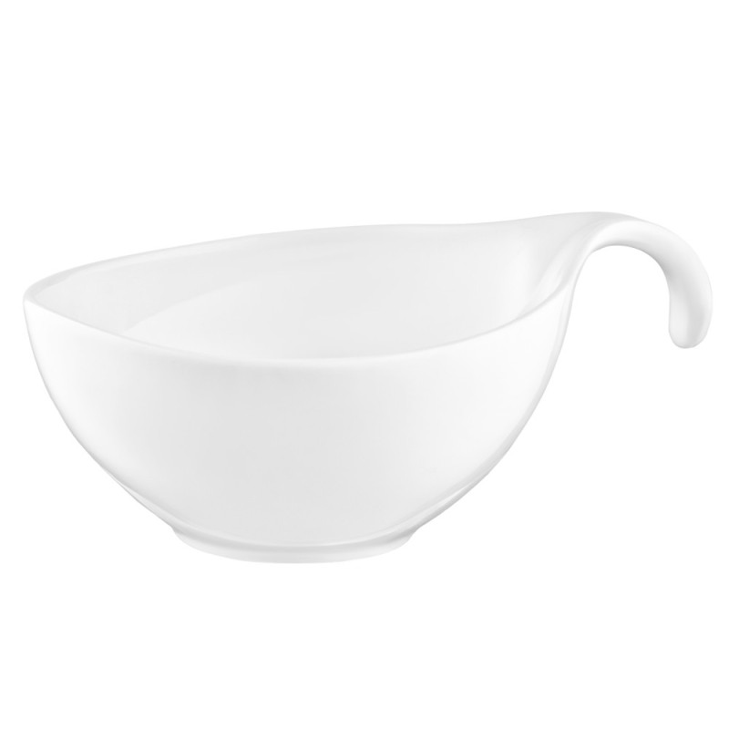 ARDESTO Salad bowl with handle, 360ml, porcelain, white (AR3745)