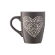 ARDESTO Mug Heart, 330 ml, dark grey, ceramics (AR3467DGR)