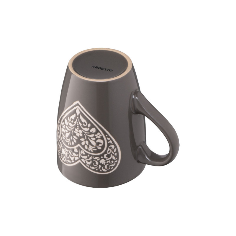 ARDESTO Mug Heart, 330 ml, dark grey, ceramics (AR3467DGR)