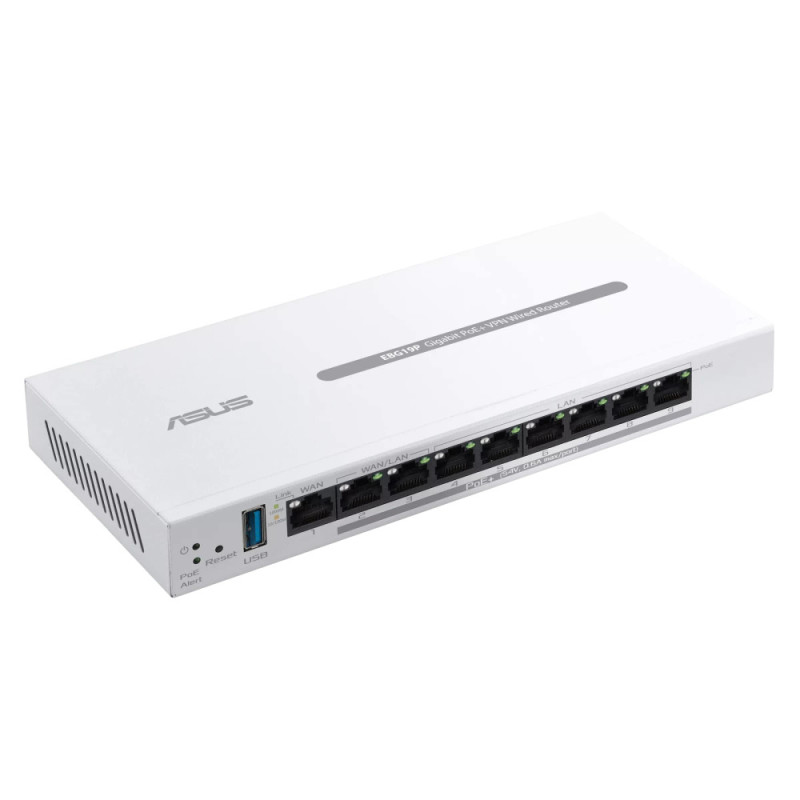 ASUS Маршрутизатор ExpertWiFi EBG19P 8xGE LAN (8xPoE), 1xGE WAN, 1xUSB 3.2, 123W, BT (90IG08C0-MO3B00)