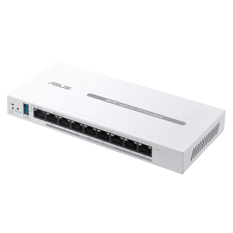 ASUS Маршрутизатор ExpertWiFi EBG19P 8xGE LAN (8xPoE), 1xGE WAN, 1xUSB 3.2, 123W, BT (90IG08C0-MO3B00)
