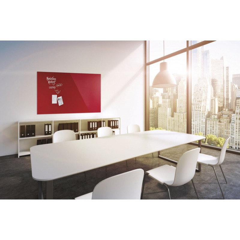 Magnetoplan Доска стеклянная магнитно-маркерная 1500x1000 красная Glassboard-Red UA (13408006)