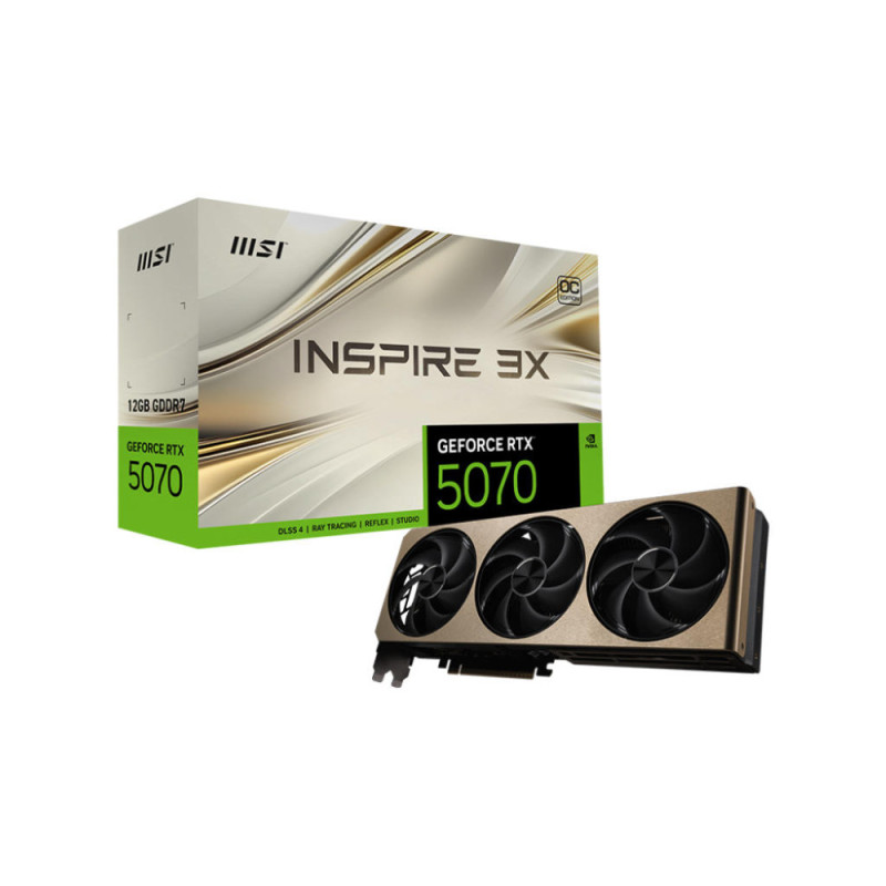 MSI Видеокарта GeForce RTX 5070 12GB GDDR7 INSPIRE 3X OC (912-V532-006)