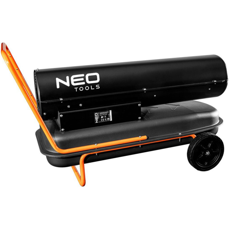 Neo Tools Тепловая пушка дизель/керосин, 50 кВт, 1100м3/ч, прямого нагрева, бак 50л, расход 4.7л/ч, IPX4, колеса (90-082)
