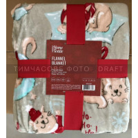 ARDESTO Flannel blanket 160x200cm, 100% polyester, Christmas cats (ART0120PB)