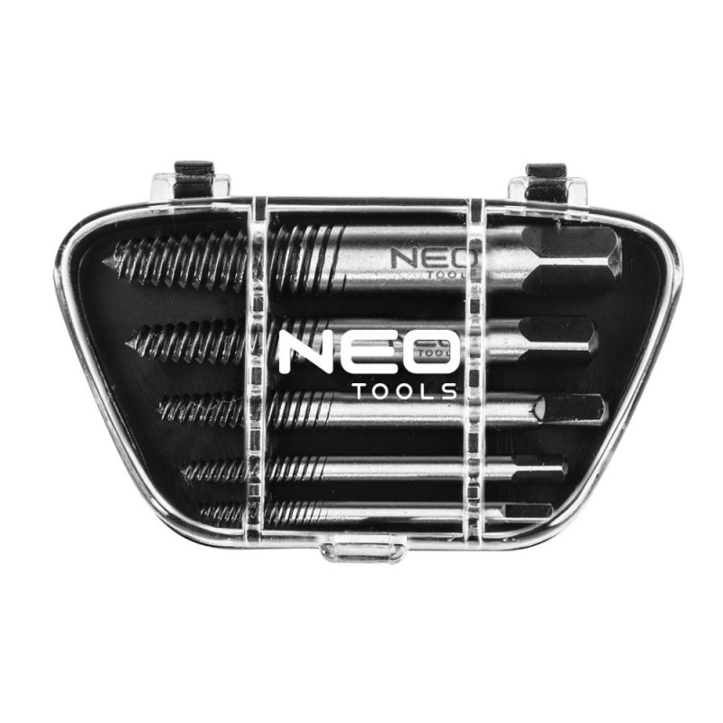 Neo Tools Broken screw extractors, set 5pcs, for M3-18mm screws, CrMo, case (09-615)