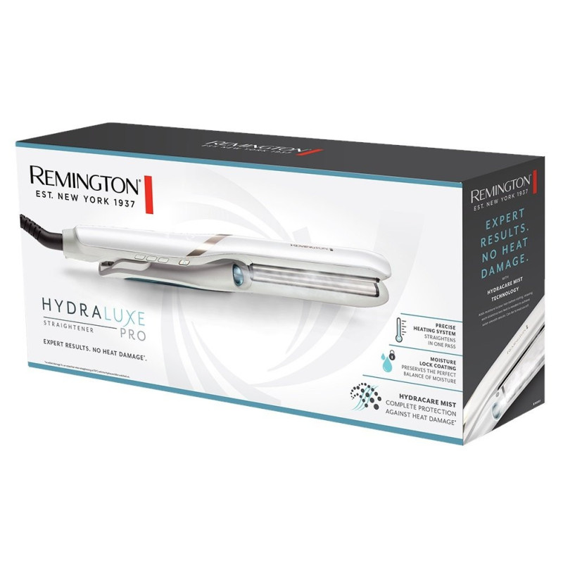 Remington Выпрямитель Hydraluxe Pro, 56Вт, темп.режимов-5, 150-230С, дисплей, керамика, белый (S9001)