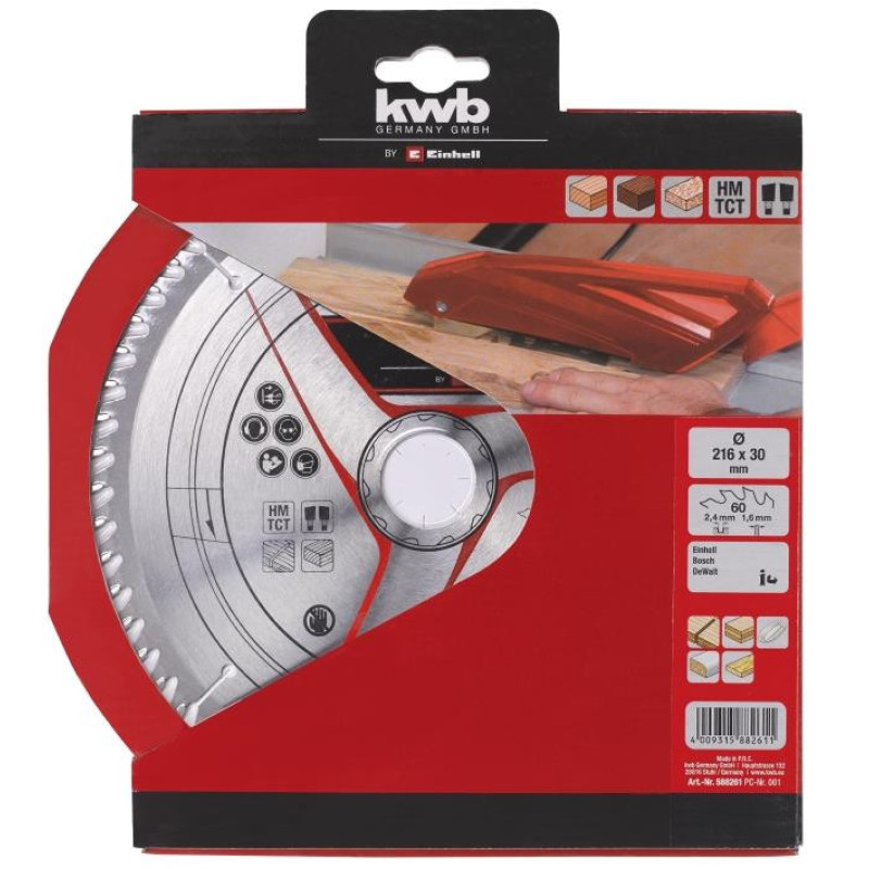Einhell KWB Saw blade 216x30x2,4 T60, Stat. Saw Accessory (588261)