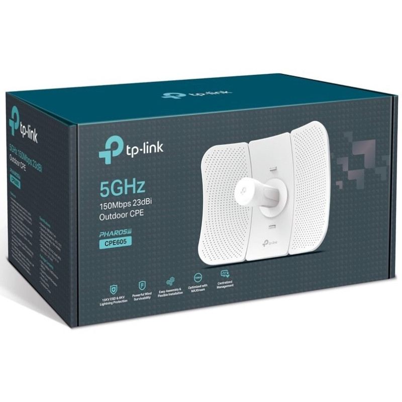 TP-Link Точка доступу N150 5ГГц 1xFE LAN, 23 дБі зовн. passive PoE (CPE605)