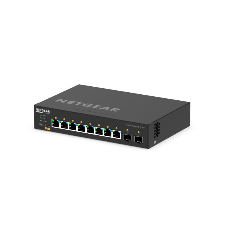 NETGEAR Коммутатор M4250-8G2XF-PoE+ (GSM4210PX), 8xGE PoE, 2xSFP+, 220Вт, AV Line, Управляемый L2 (GSM4210PX-100EUS)