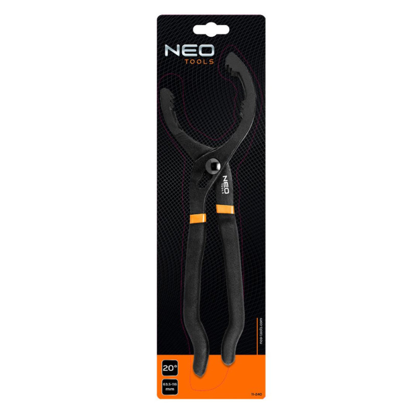 Neo Tools Oil Filter Wrench, 20°, 63.5-116mm Working Range (11-240)