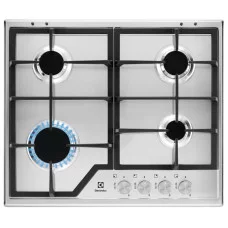 Electrolux Варочная поверхность газовая, 60см, чугун, нерж (KGS6426SX)